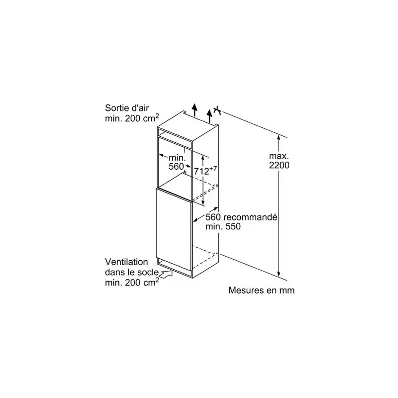 Congélateur intégrable 72 l a++ - bosch - giv11afe0 — vue 3