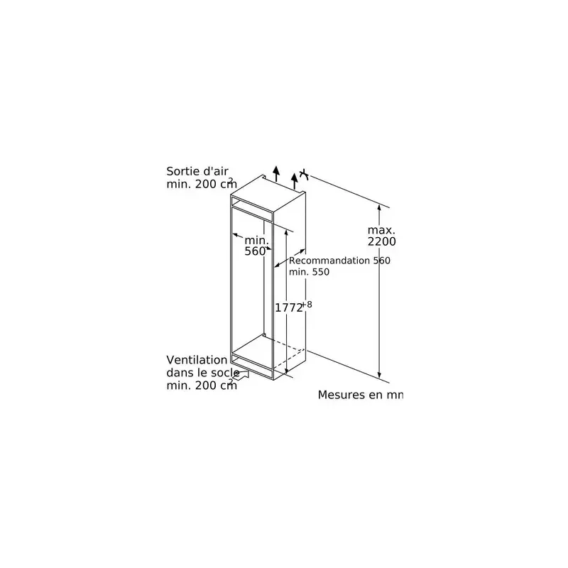 Congélateur intégrable à pantographe 211l a++ - siemens - gi81nacf0 — vue 4