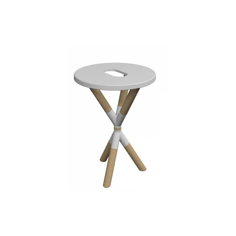 Console cross pieds bois clair et plan céramique