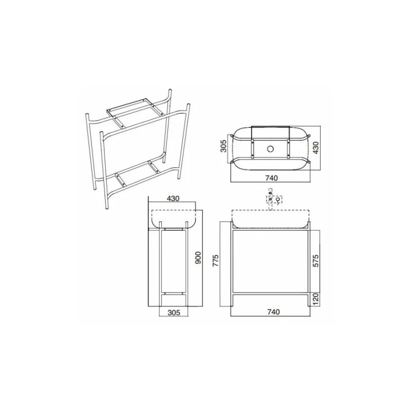 Ensemble complet laila console+vasque+miroir - div26b — vue 5
