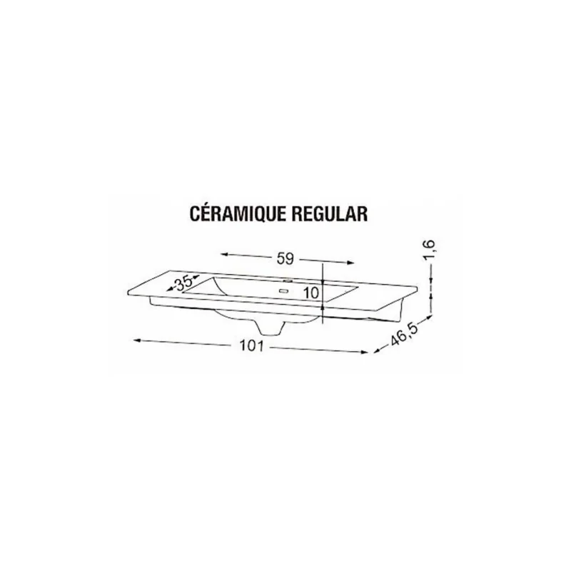 Ensemble meuble salle de bain sherwood chêne vieilli 100 cm — vue 5
