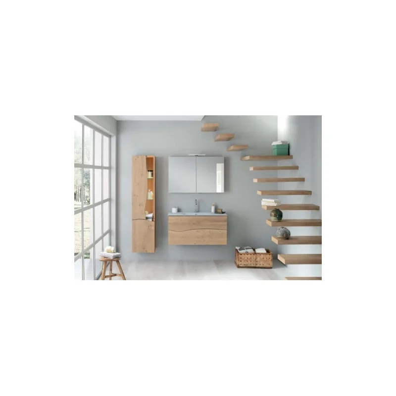 Ensemble meuble salle de bain sherwood chêne vieilli 100 cm — vue 6