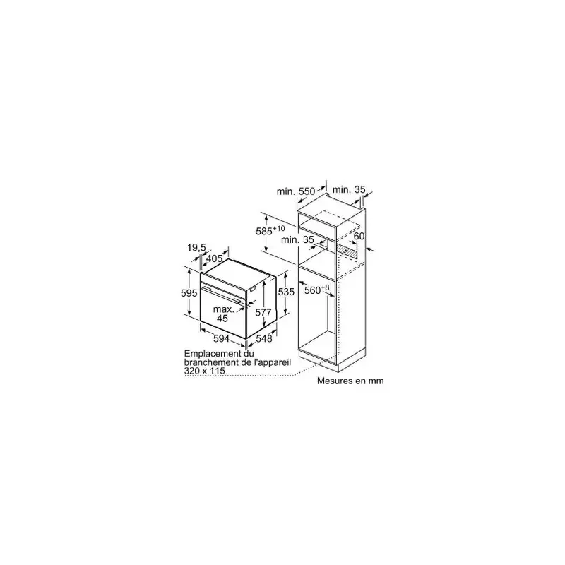 Four intégrable 71l 60cm a+ pyrolyse blanc - siemens - hb674gbw1 — vue 4
