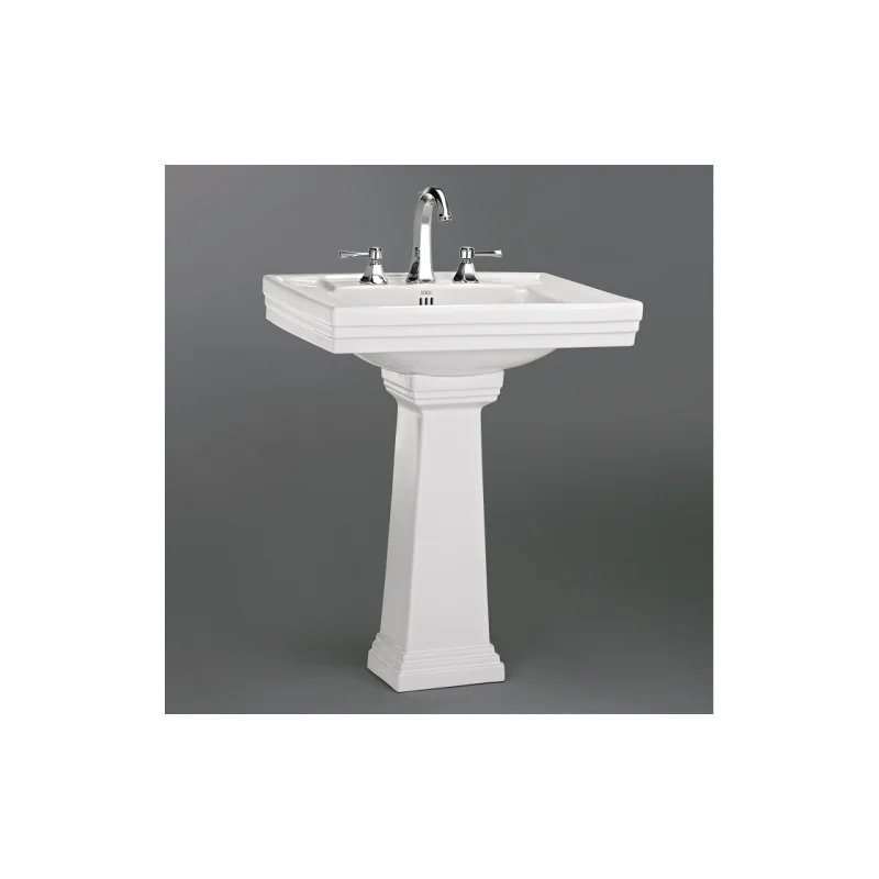 Lavabo 3 trous + colonne rétro céramique blanche ascott