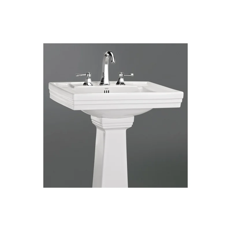 Lavabo 3 trous + colonne rétro céramique blanche ascott — vue 3