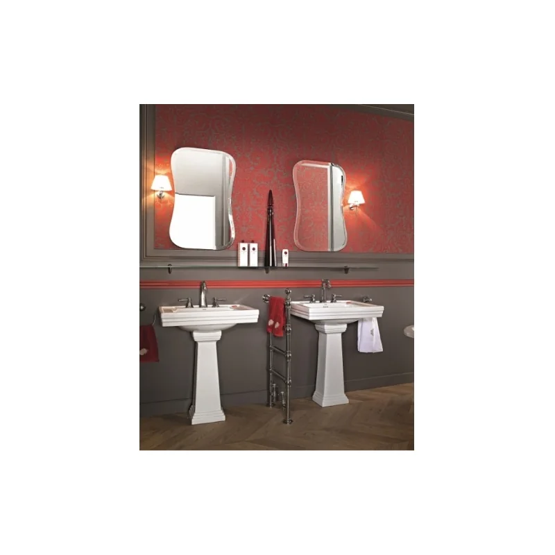 Lavabo 3 trous + colonne rétro céramique blanche ascott — vue 4