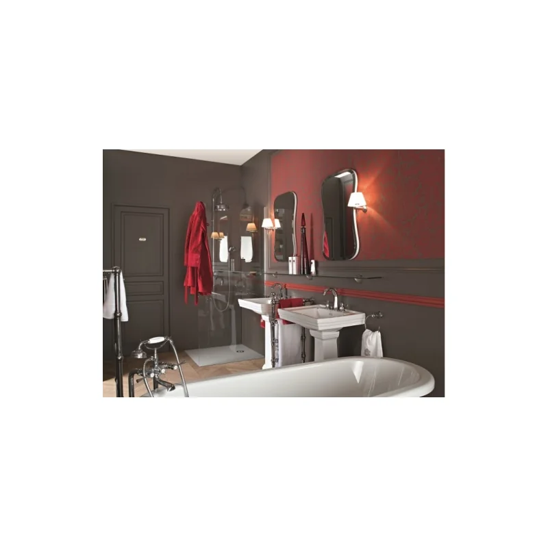 Lavabo 3 trous + colonne rétro céramique blanche ascott — vue 5