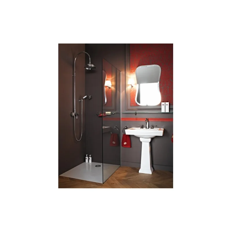 Lavabo 3 trous + colonne rétro céramique blanche ascott — vue 6