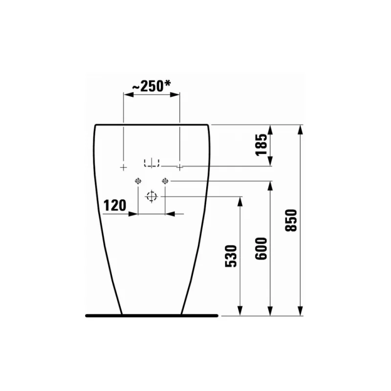 Lavabo avec colonne alessi laufen — vue 2
