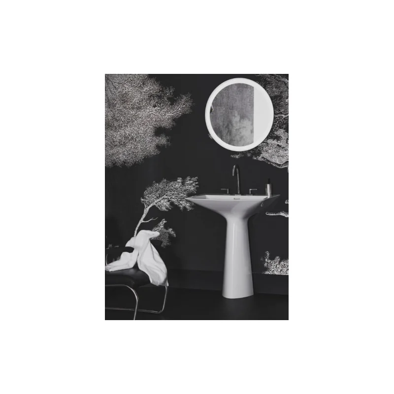 Lavabo monobloc tipo-z blanc brillant - 3 trous de robinetterie — vue 2