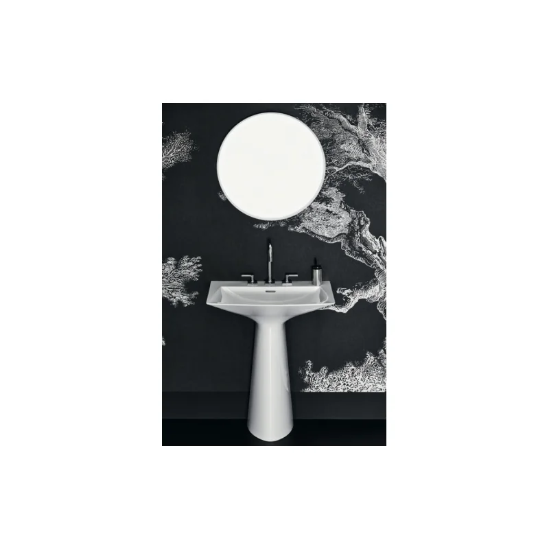 Lavabo monobloc tipo-z blanc brillant - 3 trous de robinetterie — vue 3