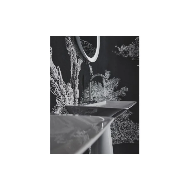 Lavabo monobloc tipo-z blanc brillant 3 trous de robinetterie — vue 4