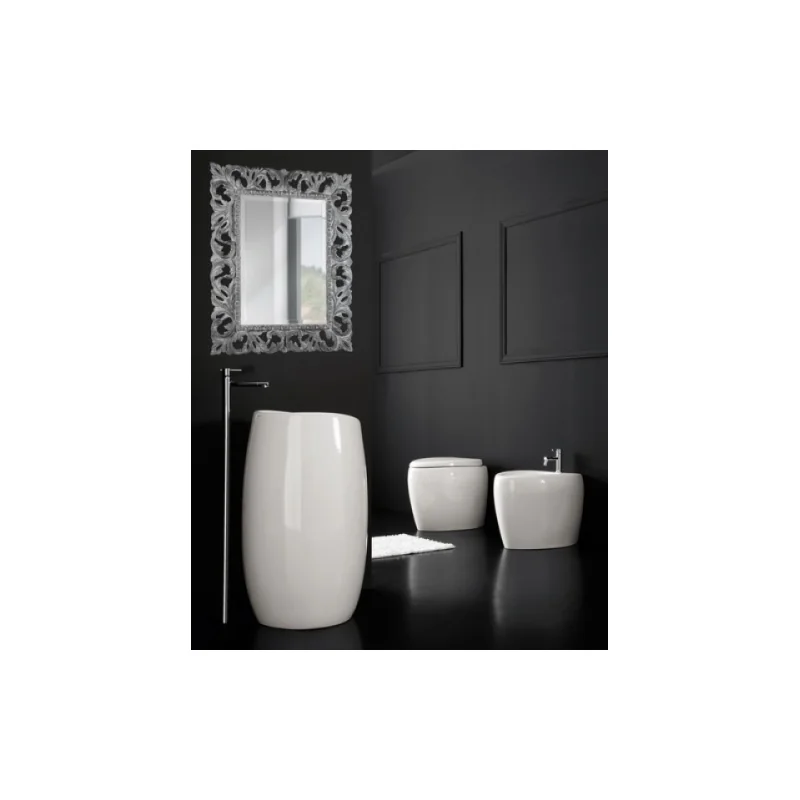 Lavabo sur colonne moai blanche scarabeo 8603 — vue 4