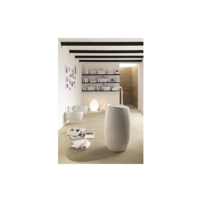 Lavabo sur colonne moai blanche scarabeo 8603 — vue 8