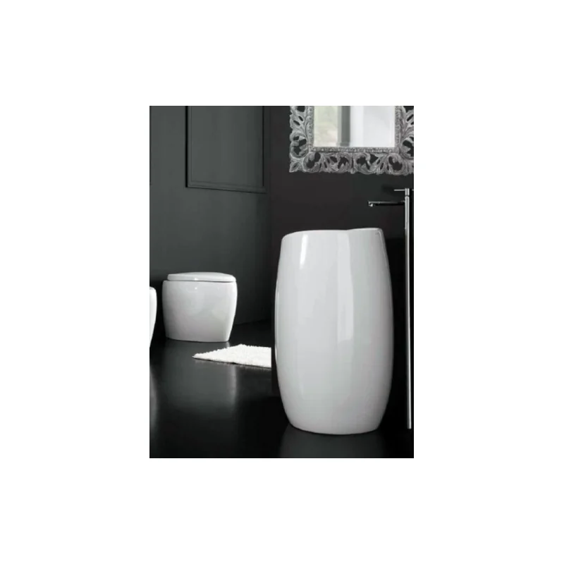 Lavabo sur colonne moai blanche scarabeo 8603