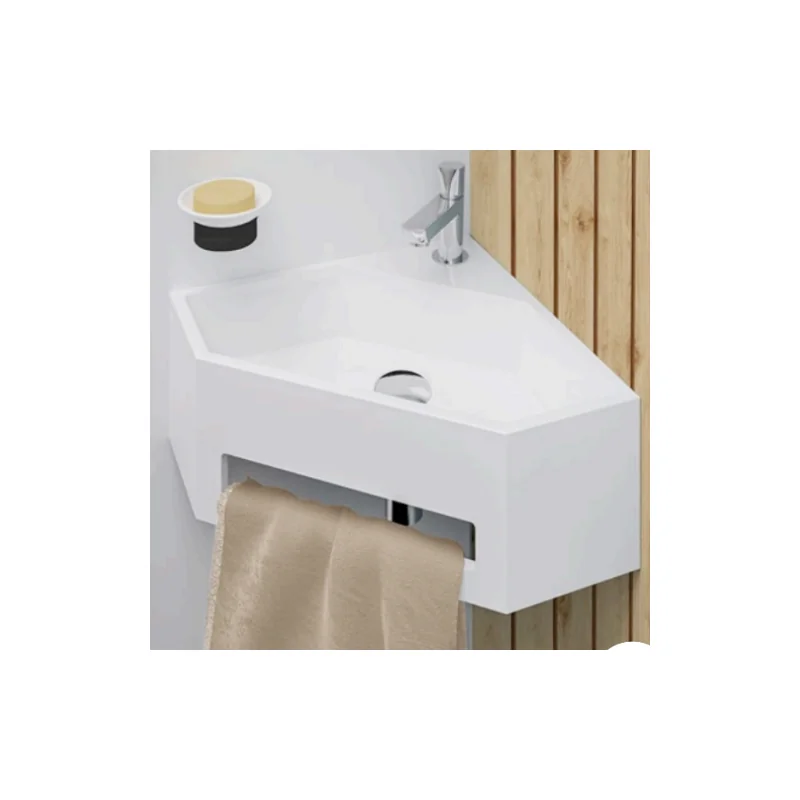 Lave-mains d'angle ango avec porte serviette intégré