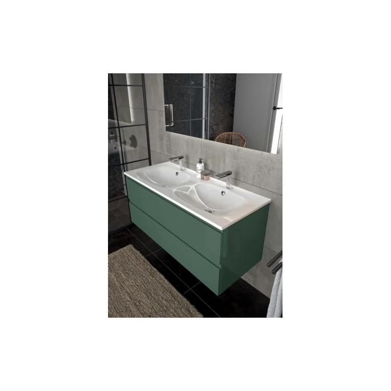 Meuble de salle de bain gloss vert anglais brillant