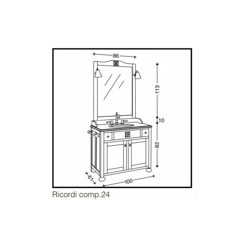 Meuble de salle de bain ricordi composition 24 — vue 5