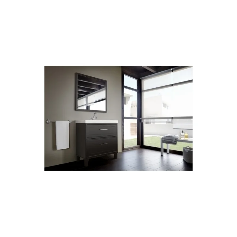 Meuble de salle de bain romea gris mat foncé avec miroir - 60 cm
