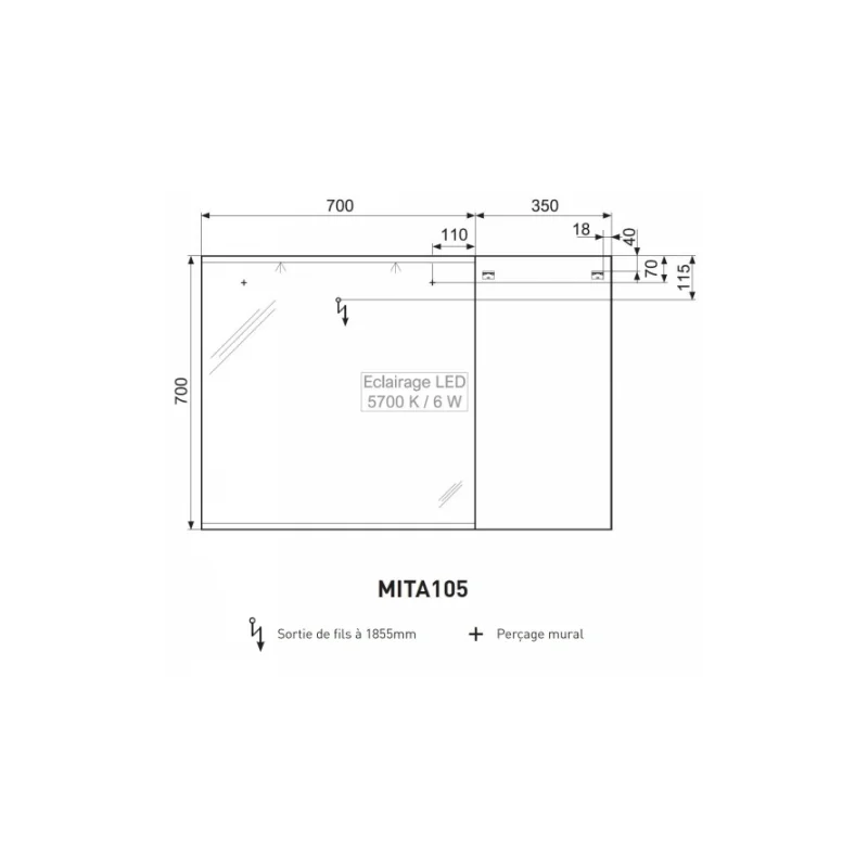 Meuble de salle de bains loft vert amazonie 105 cm — vue 3