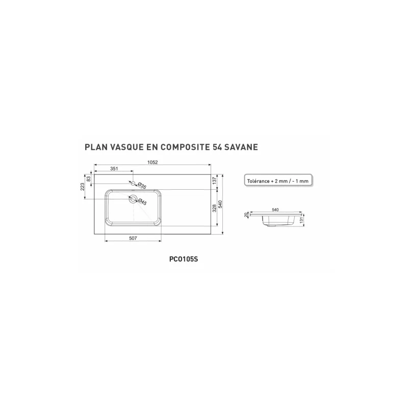 Meuble de salle de bains loft vert amazonie 105 cm — vue 4