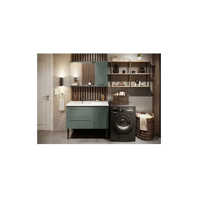 Meuble de salle de bains loft vert amazonie 105 cm