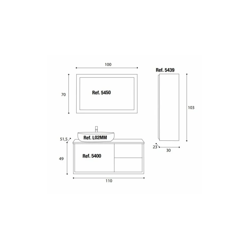 Meuble de salle de bains madia en bois recyclés — vue 5