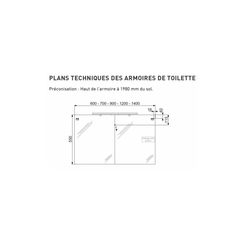 Meuble double vasque 4 tiroirs 120 cm rivage cristal blanc — vue 4