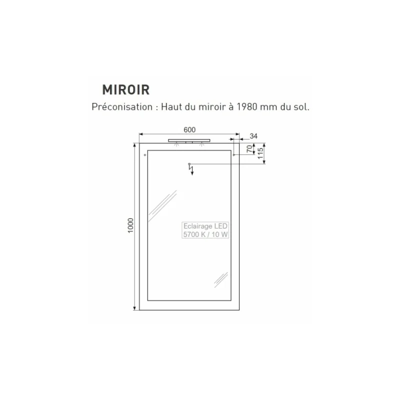 Meuble double vasque 4 tiroirs 120 cm rivage cristal blanc — vue 7