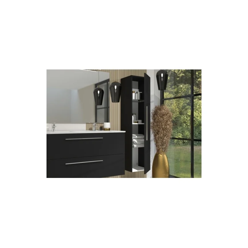 Meuble double vasque PRIMARO Noir mat 120 cm — vue 3