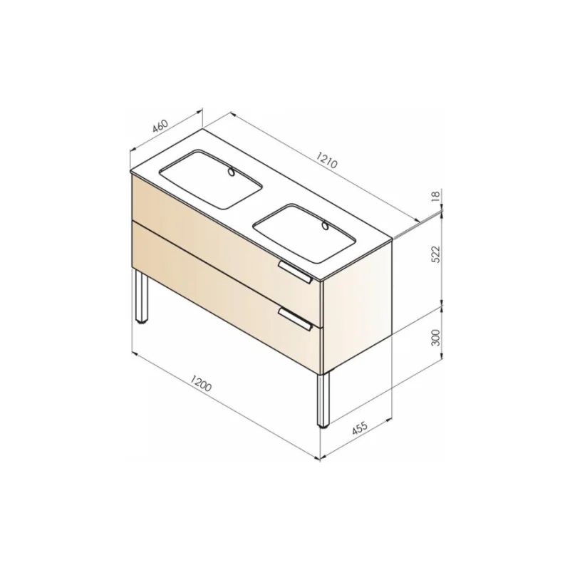Meuble double-vasque infini 120 cm pitaya 2t — vue 4