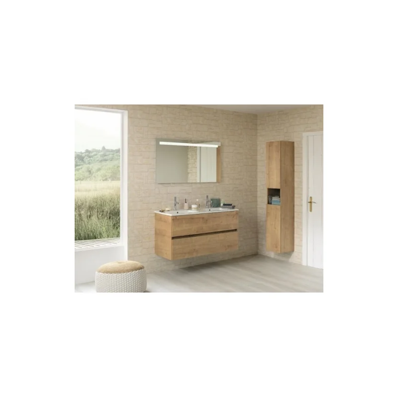 Meuble double vasque nolita chêne arlington 120cm - sans miroir — vue 6