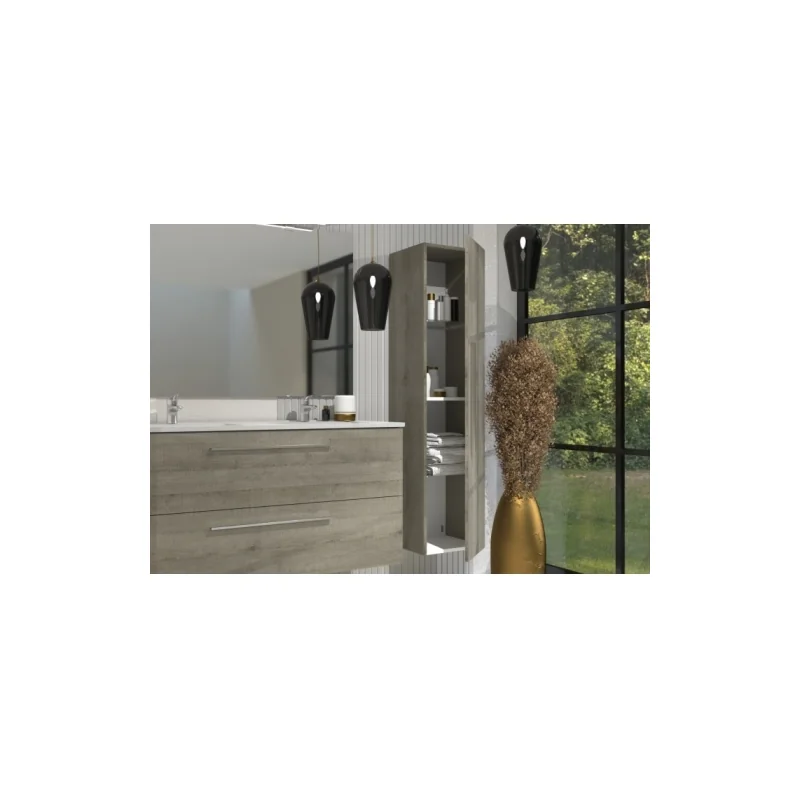 Meuble double vasque primaro chêne gris 120 cm — vue 3