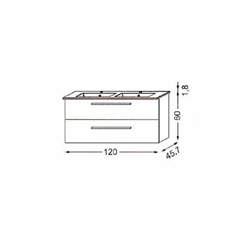 Meuble double vasque primaro chêne quebec 120 cm — vue 4