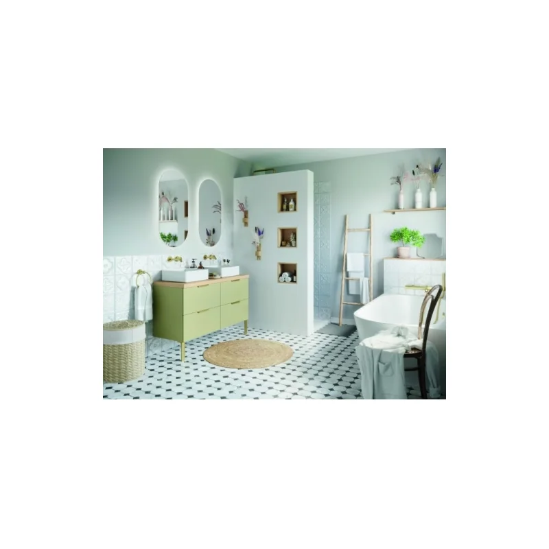 Meuble double vasque swing olive — vue 3