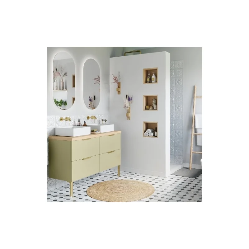 Meuble double vasque swing olive