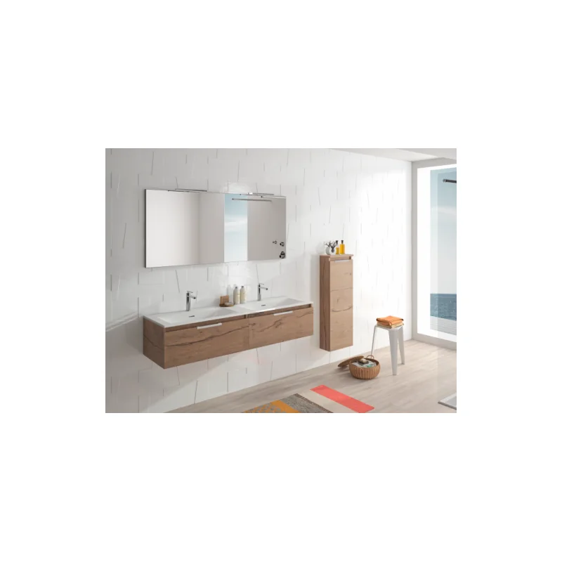 Meuble double vasque ten 120 cm chêne veiné milano