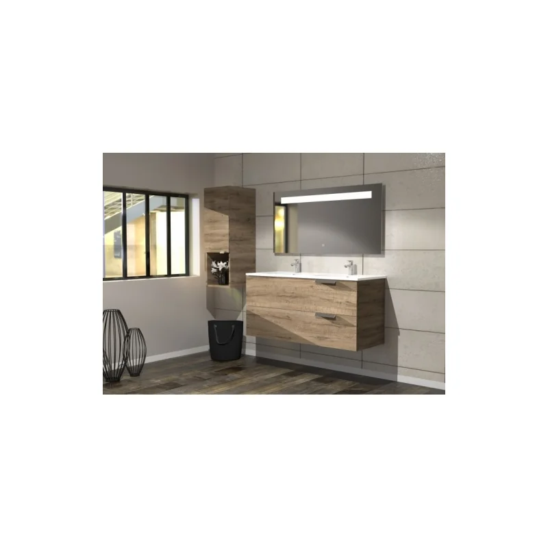 Meuble dv infini 2t 120cm pitaya avec miroir kathy antibuée