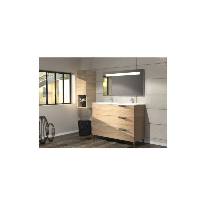 Meuble dv infini 3t 120cm canelle avec miroir kathy antibuée