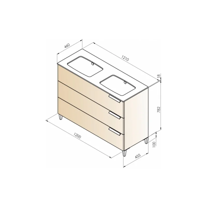 Meuble dv infini 3t 120cm pitaya avec miroir kathy antibuée — vue 7