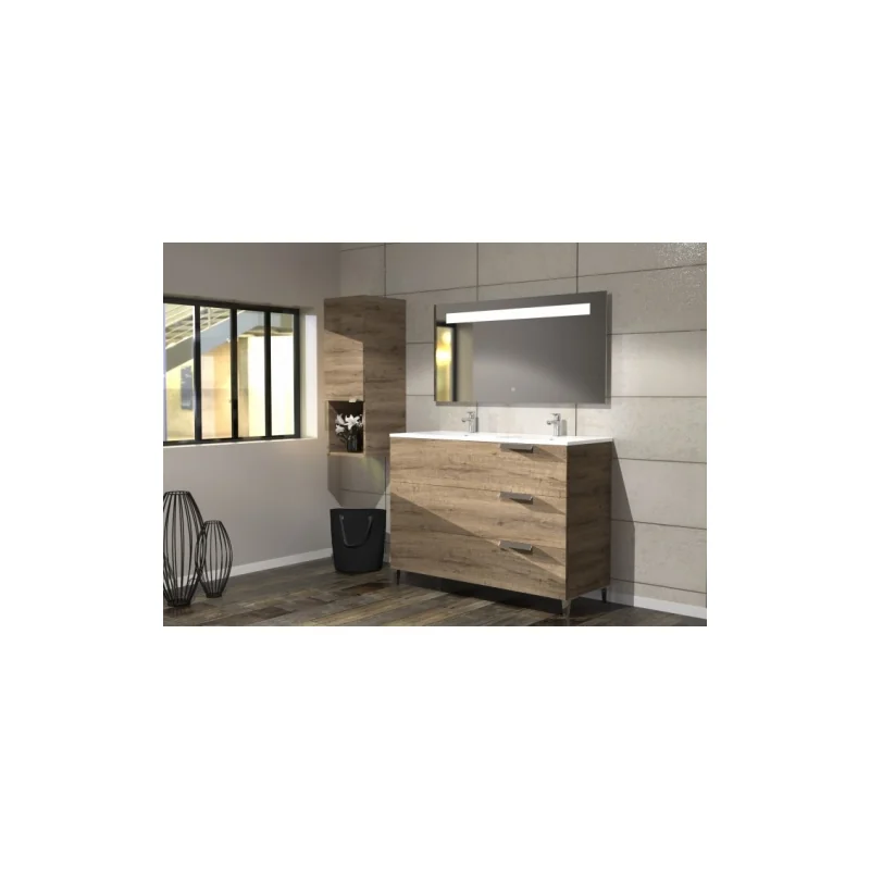 Meuble dv infini 3t 120cm pitaya avec miroir kathy antibuée