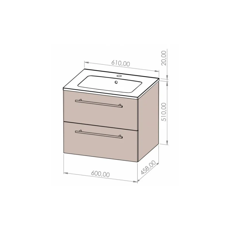 Meuble neptune bois clair 60 cm - sans miroir — vue 4
