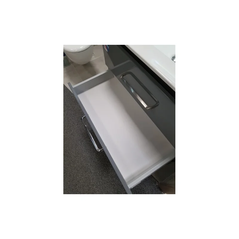 Meuble prestige 3 tiroirs 120cm dv - gris brillant - sans miroir — vue 3