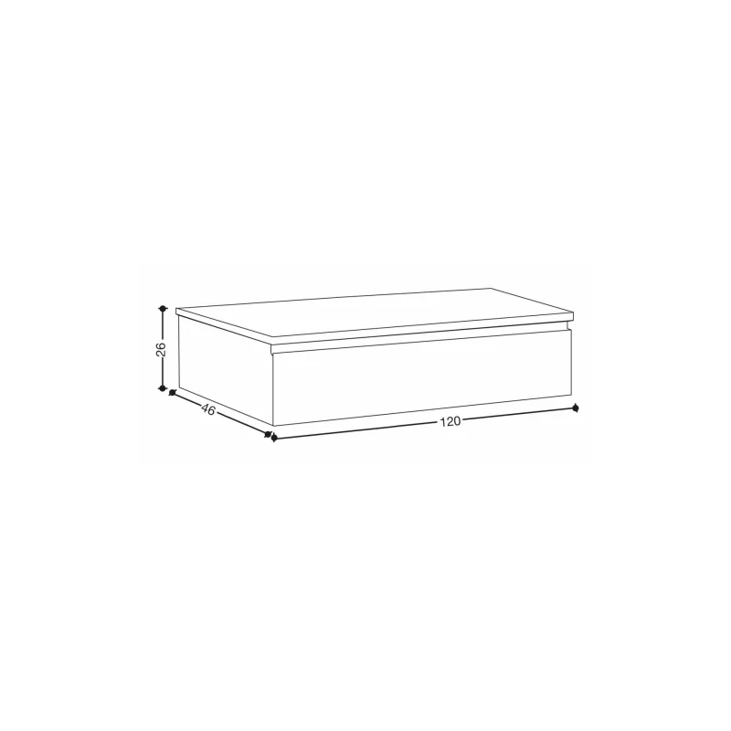 Meuble sdb suspendu roma bois et blanc - compo 10 — vue 9