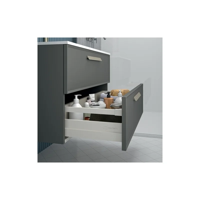 Meuble simple vasque 120cm edge amande mat et gold mat — vue 4