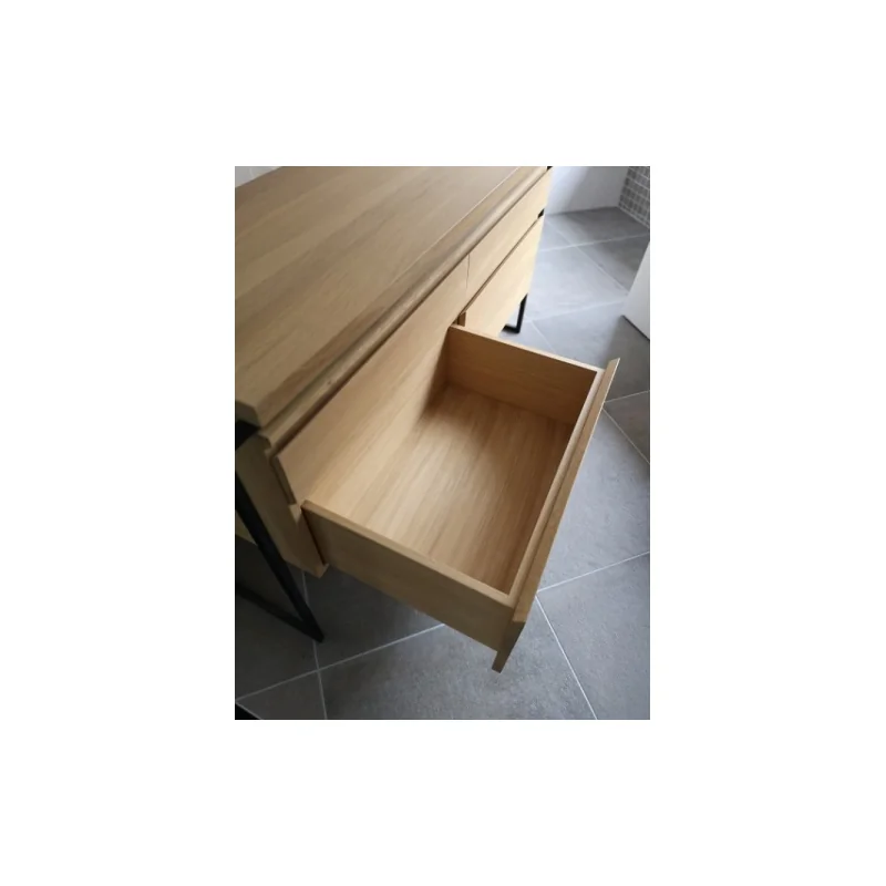 Meuble simple vasque belt 114 cm chêne massif — vue 7