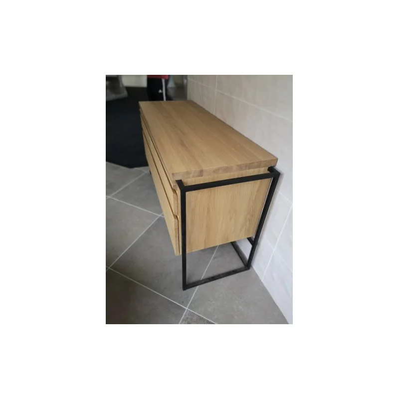 Meuble simple vasque belt 114 cm chêne massif — vue 10