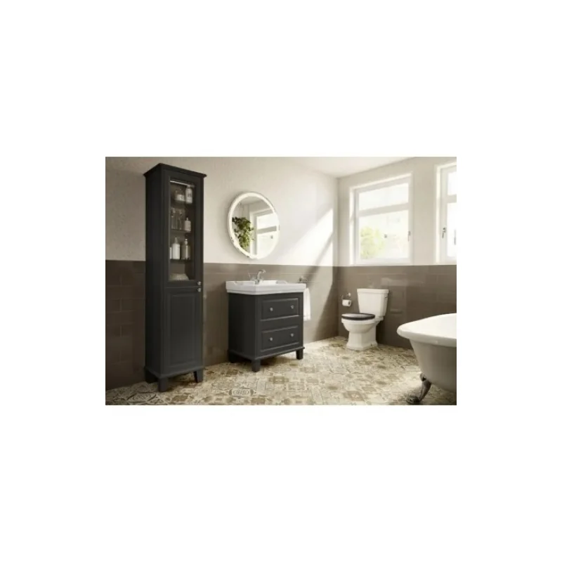 Meuble simple vasque carmen gris sombre mat — vue 2