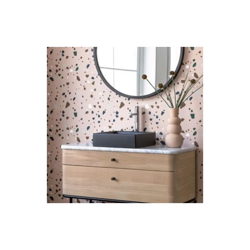 Meuble simple vasque curve en chêne huilé naturel - 80cm — vue 3