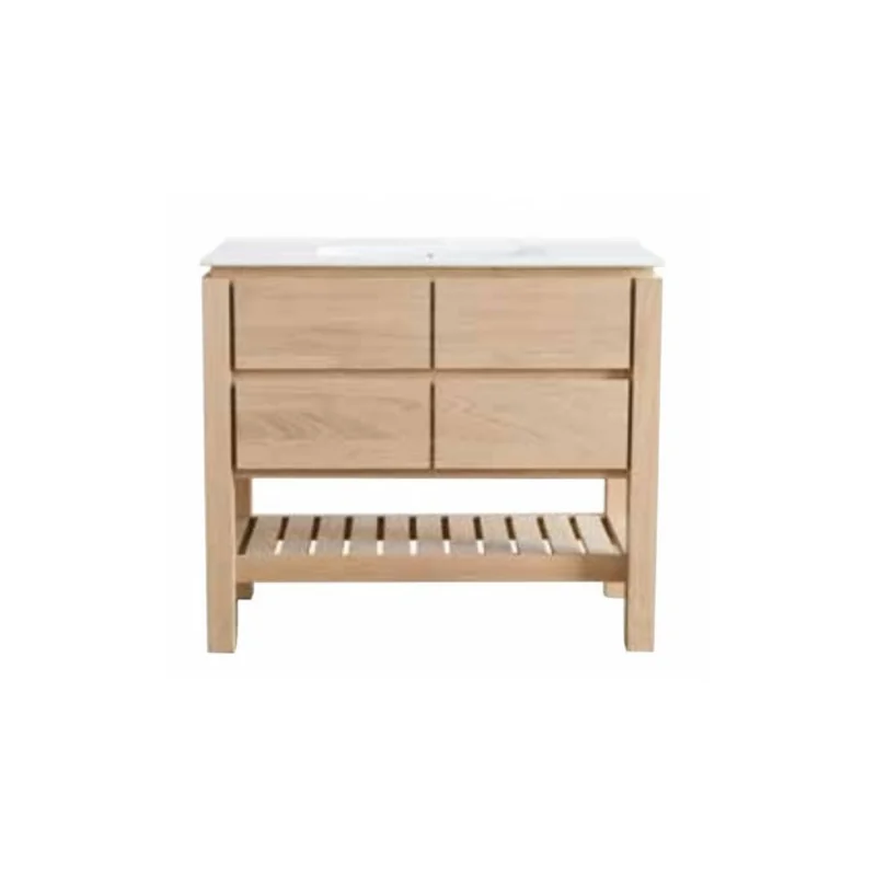 Meuble simple vasque easy 80 cm chêne massif — vue 2